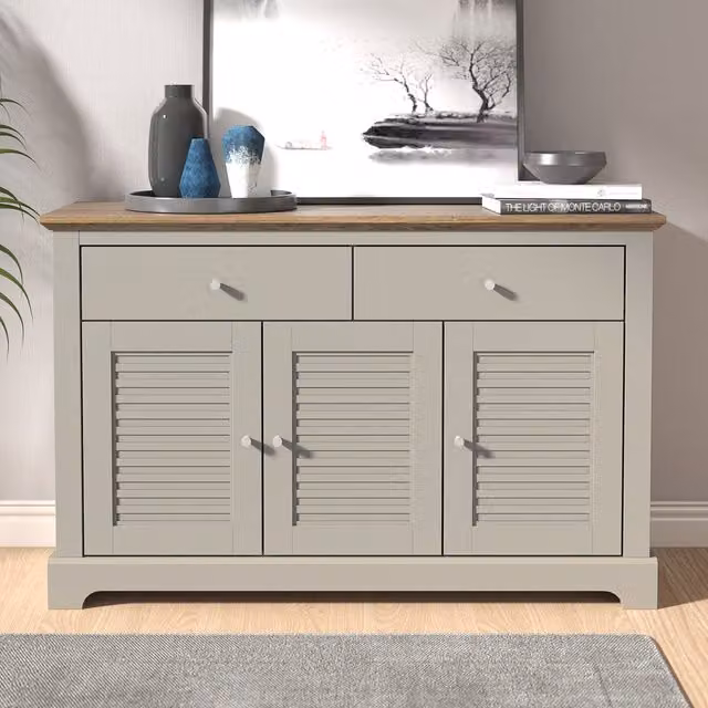 GFW Salcombe Large Sideboard in Light Grey