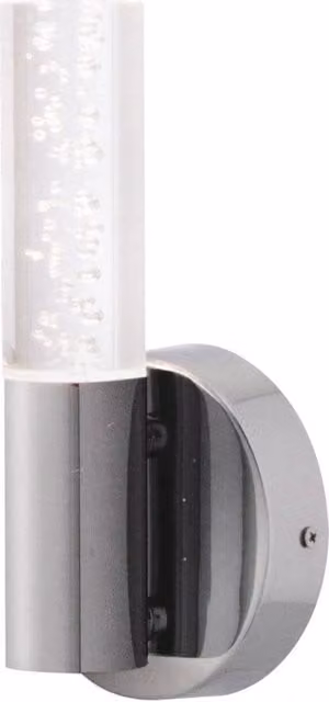 First Choice Lighting Orin Silver Chrome LED Bathroom Wall Light with Transparent Bubble Detail – 1