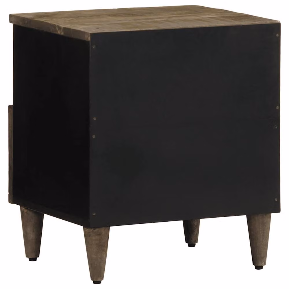 Berkfield Home Beautiful Bedside Cabinet in Light Grey Solid Mango Wood W/D/H: 40 x 33 x 46 cm – 4
