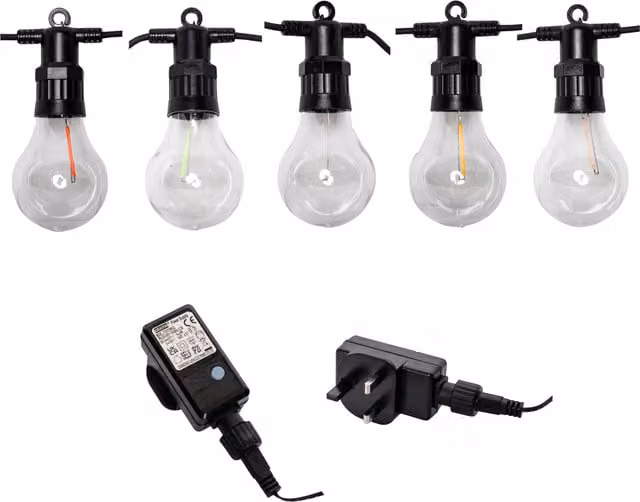 Samuel Alexander Connectable RGB LED Sphere Festoon Lights, Multicolour, 20 m