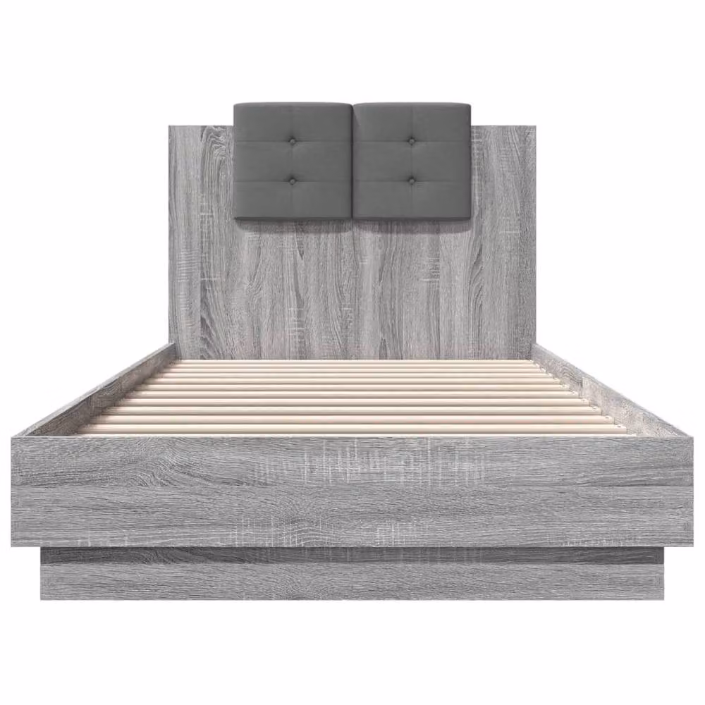 Berkfield Home Soft Bed Frame in Grey Sonoma, W/D/H: 100 x 200 cm – 3