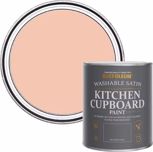 Rust-Oleum Pink Scrubbable Kitchen Cupboard Paint in Satin Finish, 0.75 l – 1