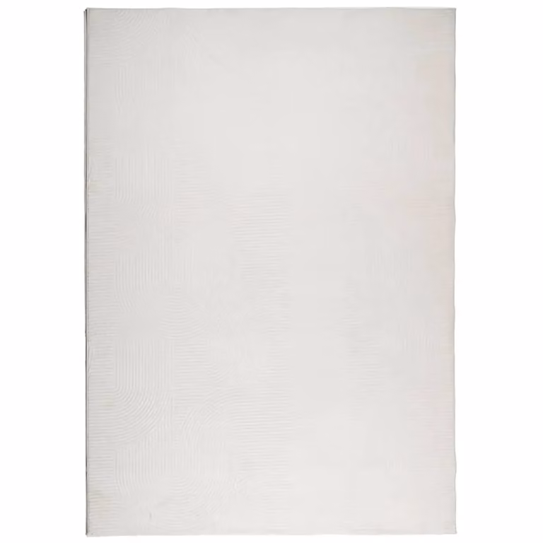 Berkfield Home IZA Short Pile Scandinavian Style Geometric Rug in Beige and White, W: 120 cm, D: 170 cm