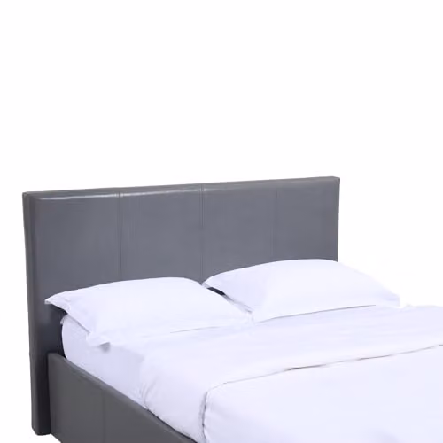 Luna Siesta Grey Faux Leather Upholstered Double Ottoman Bed with Gas Lift Storage, H: 88.5 cm x W: 140 cm x L: 203 cm – 3