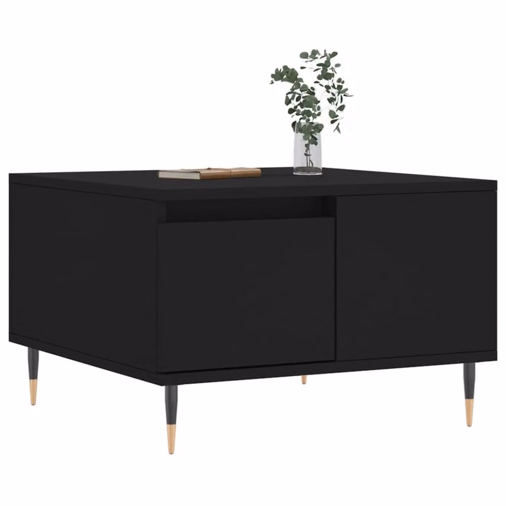 Berkfield Home Modern Black Square Coffee Table W/D/H: 55 x 55 x 36.5 cm – 2