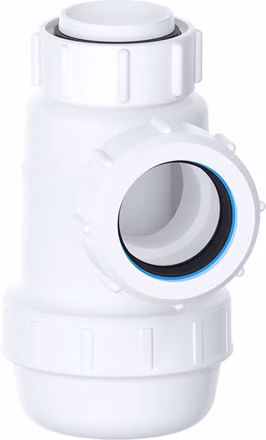 SPARES2GO White Plastic Waste Bottle Trap