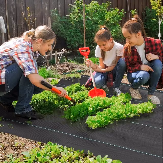 Outsunny Heavy Duty Weed Control Membrane, Black, W: 2 m, D: 90 m