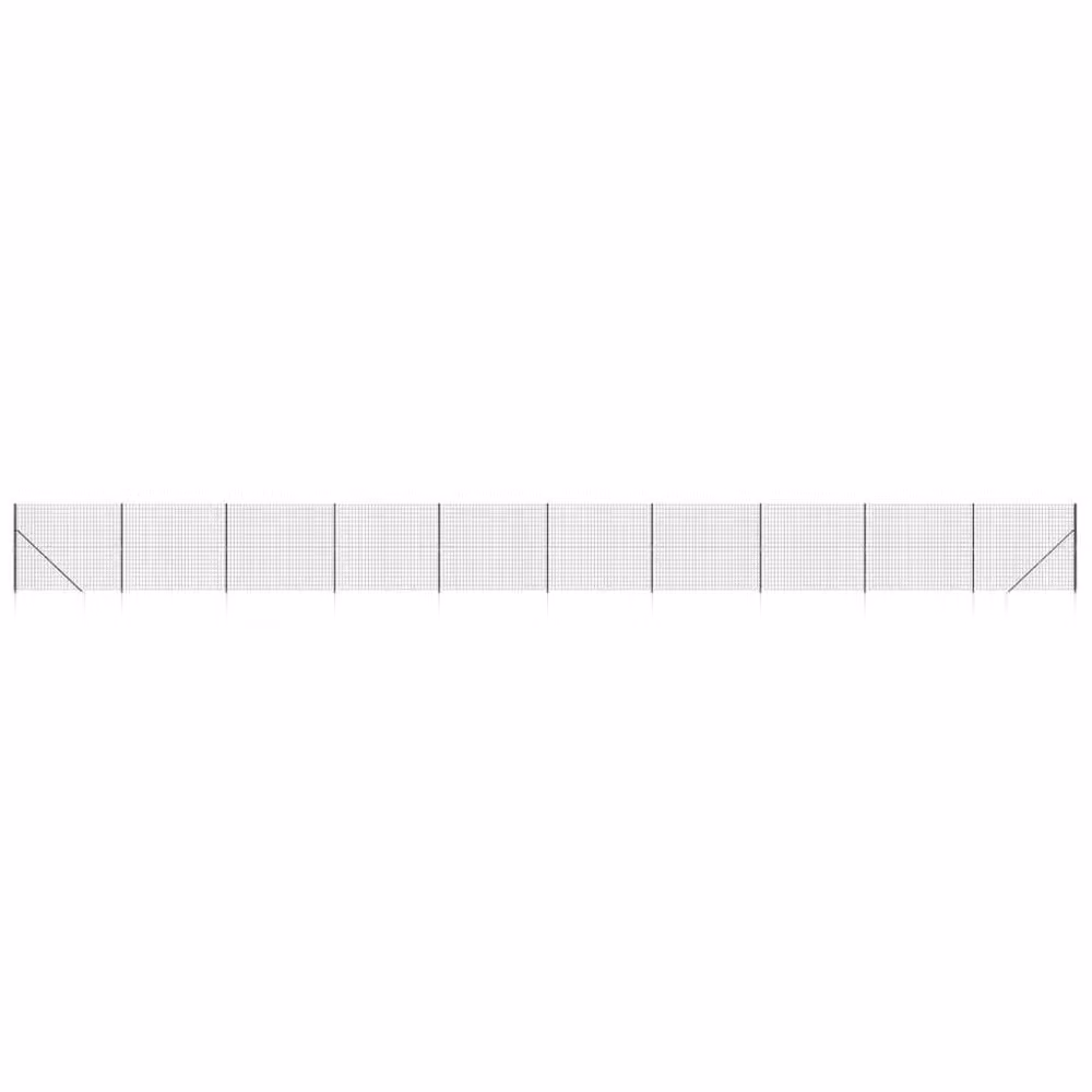 Berkfield Home PVC-Coated Steel Wire Mesh Fence with Spike Anchors, Anthracite and Black, H: 140 cm x W: 25 m – 2