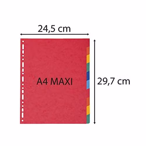 Exacompta Nature Future 10-Part Multi-Coloured Dividers for A4 Documents, 225gsm FSC-Certified Pressboard – 3