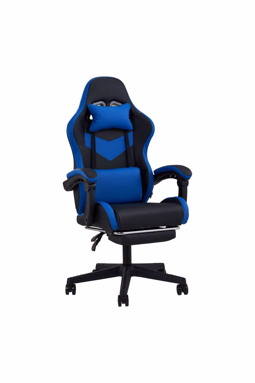 Living and Home Blue High Back Gaming Chair with Massage Lumbar Support, Footrest and Headrest – 2