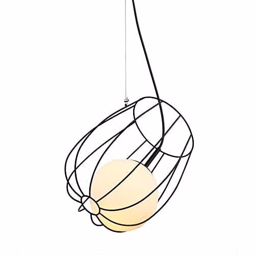 Netlighting Modern Black and White Suspended Pendant Light with E27 Socket
