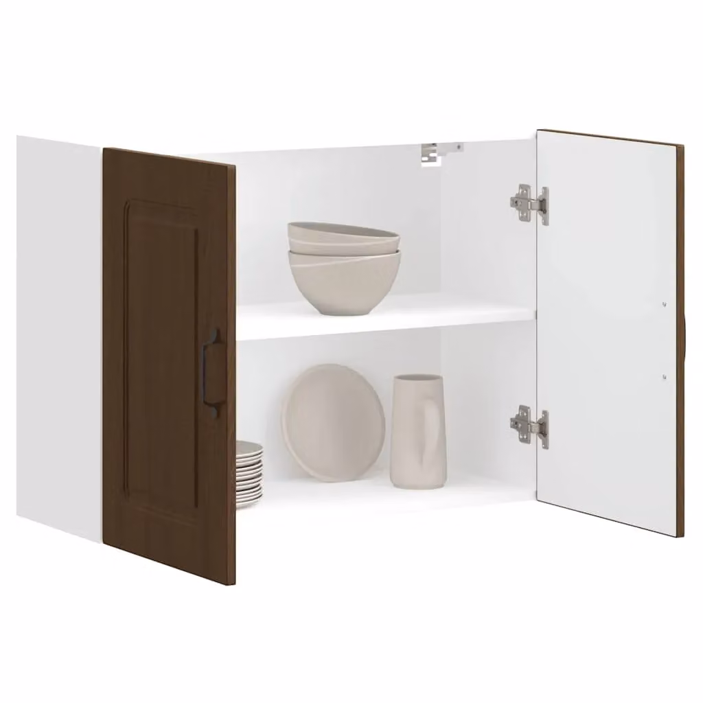 Berkfield Home Kalmar Wall Cabinet in Brown Oak Engineered Wood – 3