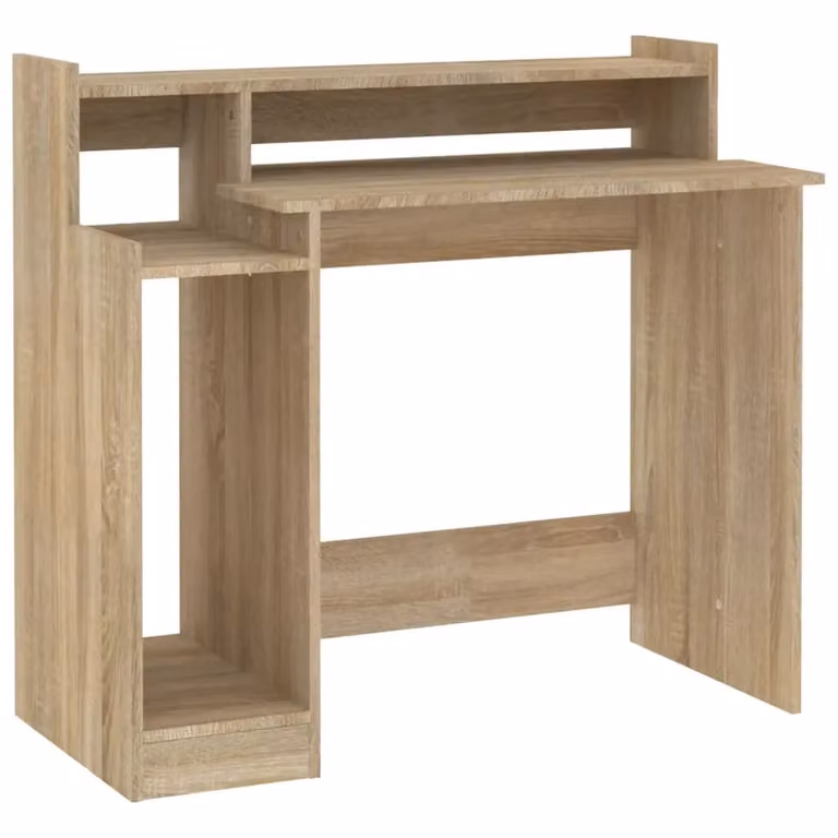 Berkfield Modern Computer Desk in Sonoma Oak Brown, W/D/H: 97 x 45 x 90 cm