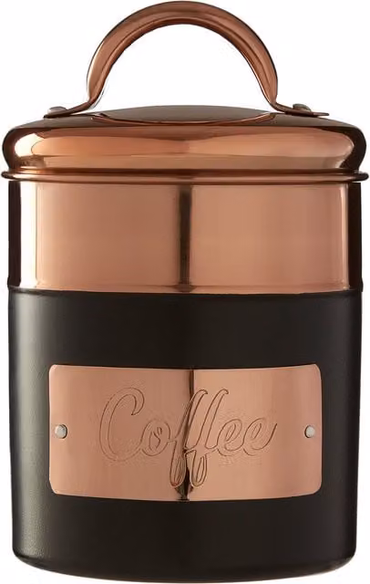 Orsina Prescott Coffee Canister in Grey and Gold Stainless Steel