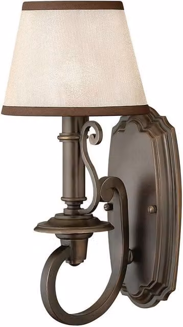 Netlighting Plymouth 1 Light Indoor Wall Light in Olde Bronze and Brown with E14 Bulb Socket – 1