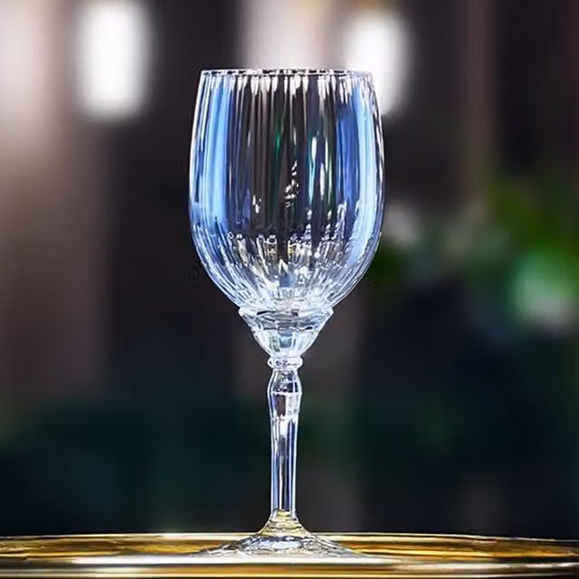 Bormioli Rocco Florian Striped Wine Glasses, Transparent, 380 ml, Pack of 12