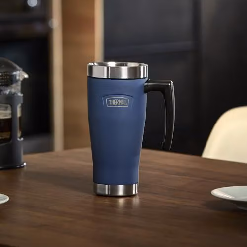 Thermos Icon Series Stainless Steel Travel Mug, Blue – 4