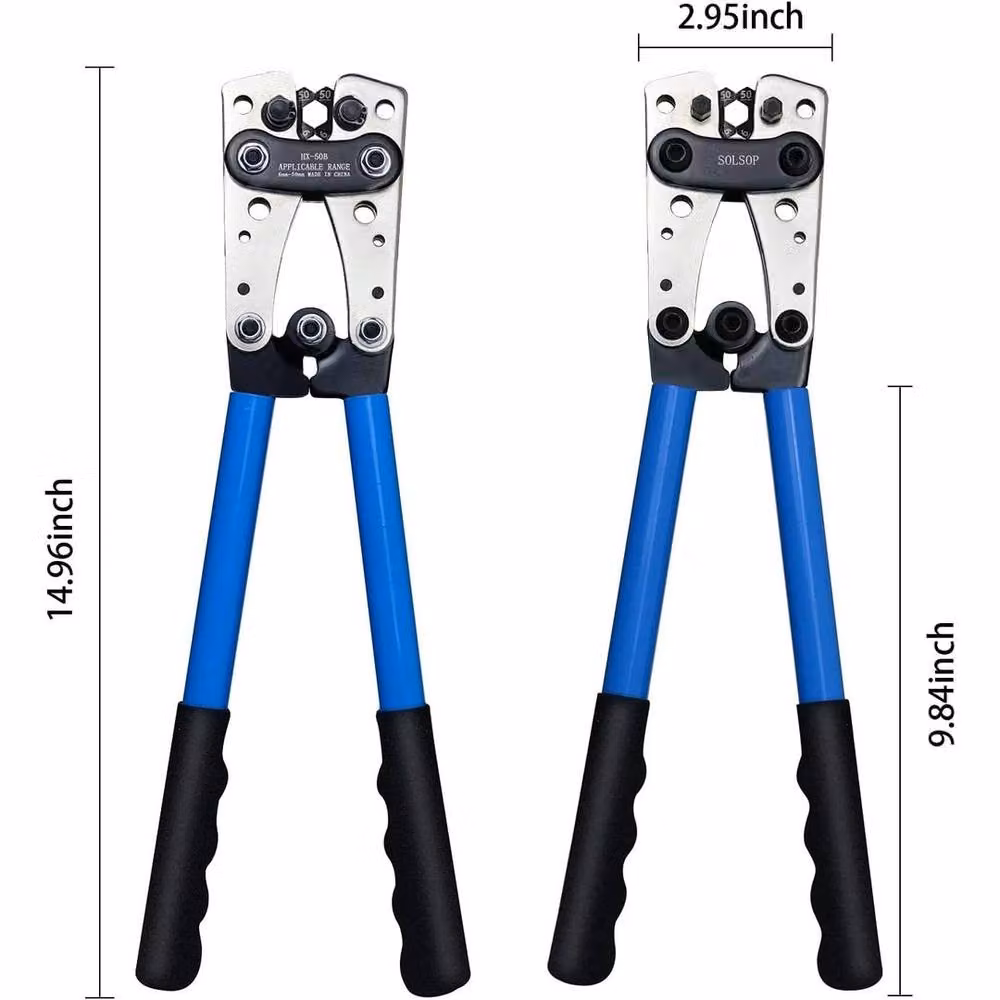 NESTLUNE Heavy Duty Battery Cable Crimping Tool for Wire Lugs, Blue, Length: 52 cm – 2