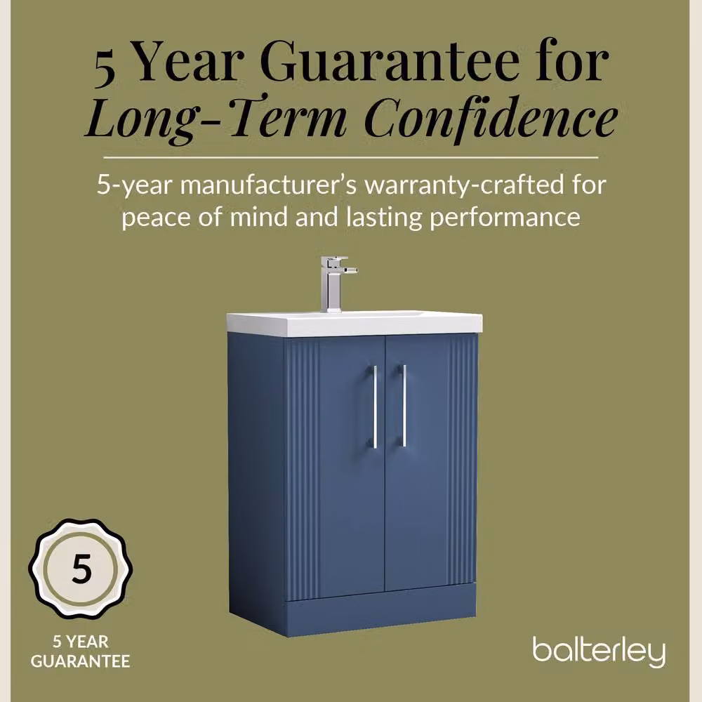Balterley Floor Standing 2 Door Vanity Unit with Mid-Edge Basin in Satin Blue – 3