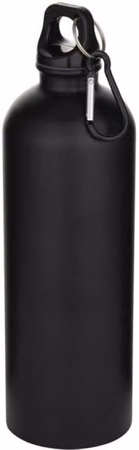 Floso Oregon Stainless Steel Carabiner Clip Water Bottle, Black, 750 ml