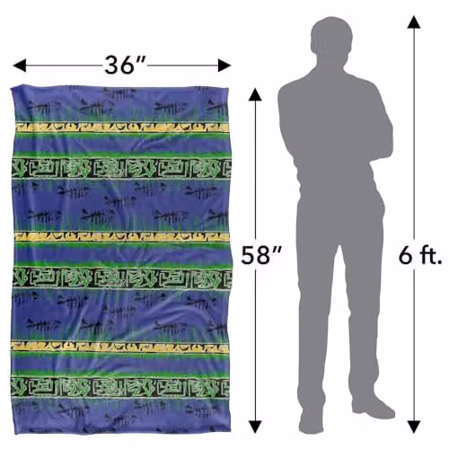 JQ Licensing Tiki Tropical Blue Floral Super Soft Fleece Throw Blanket, W/D/H: 91 x 147 cm – 4