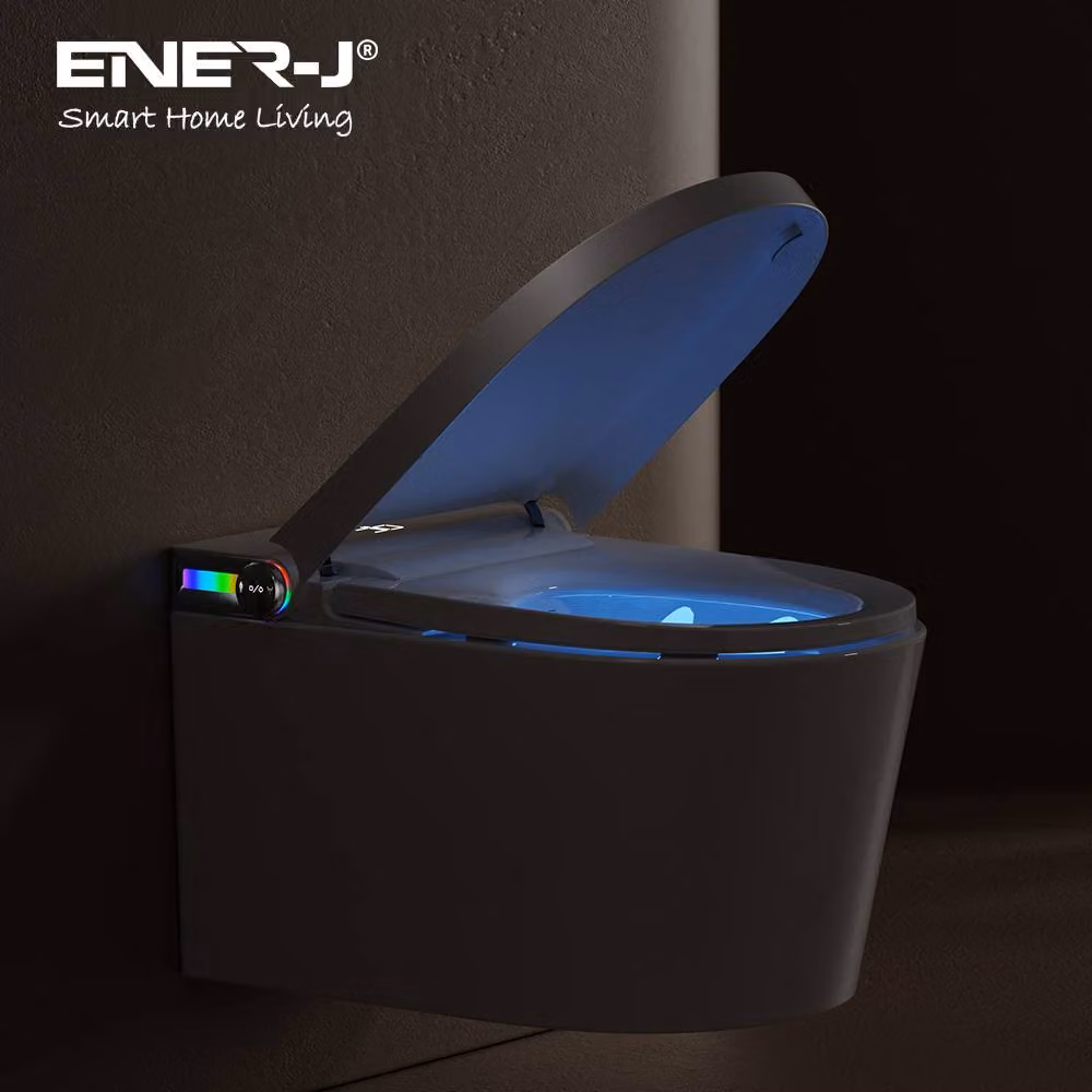 ENER-J Wall Hung Smart Bidet Toilet with Auto Lid and Heated Seat, White – 3