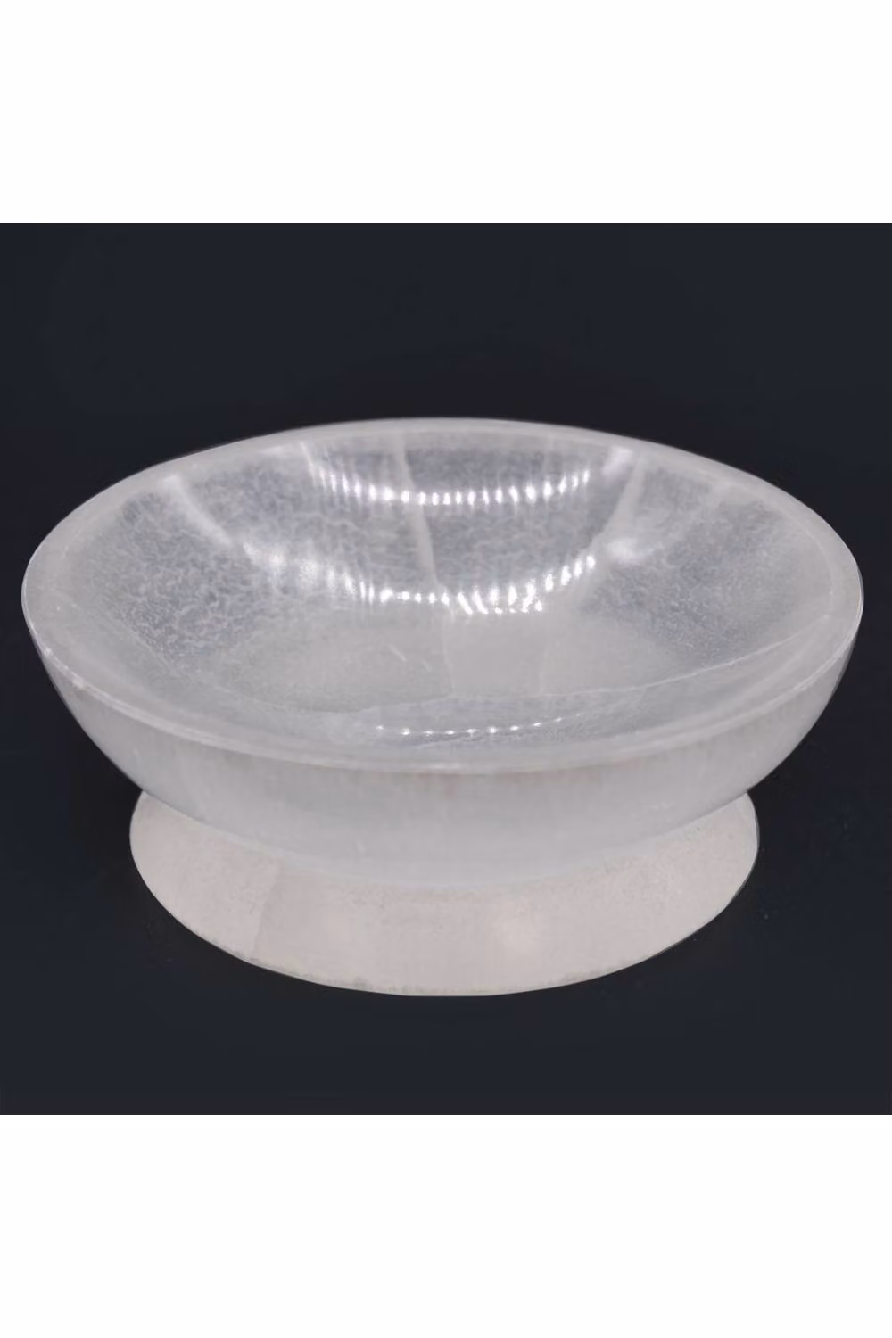 KDMD White Selenite Ritual Bowl, 13 cm Round Natural Stone Altar Decor – 2