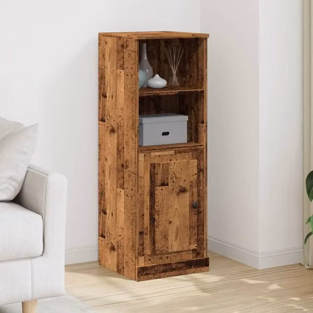 Berkfield Home Old Wood Highboard in Brown, W/D/H: 36 x 35.5 x 103.5 cm