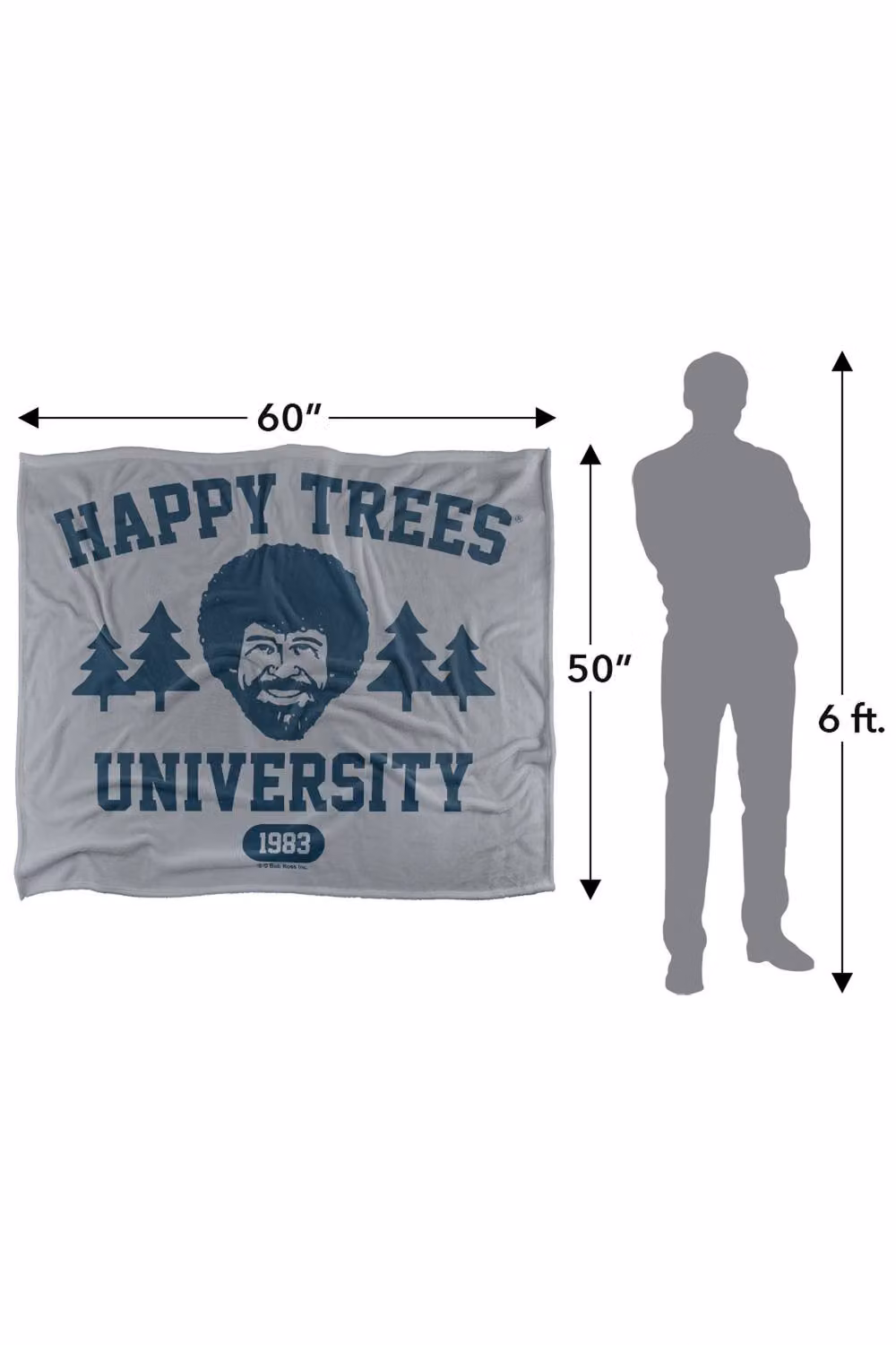 Bob Ross Happy Trees University Silky Touch Super Soft Fluffy Polyester Throw Blanket in Multicolour, Large – 3