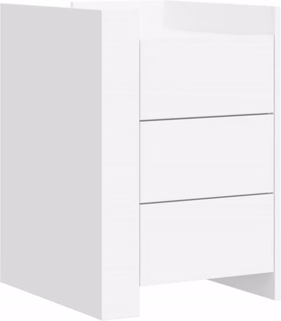 Berkfield Home White Bedside Cabinet in Engineered Wood W/D/H: 45 x 50 x 65 cm