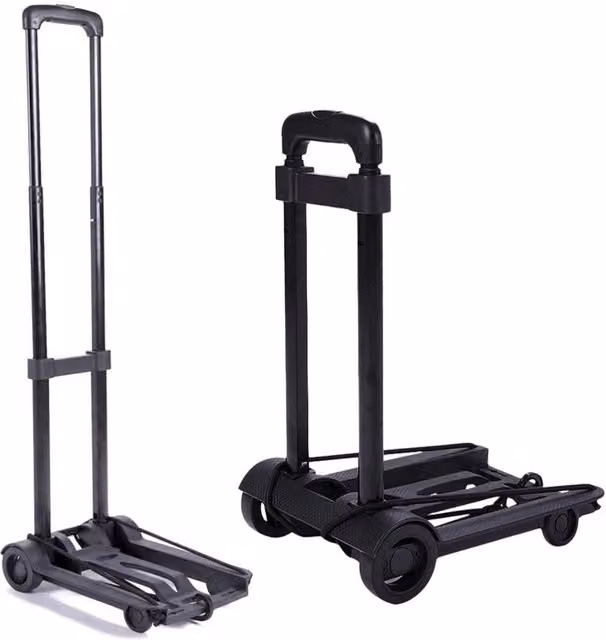 SPETLEK Heavy Duty Folding Sack Truck in Black, 35kg Load Capacity