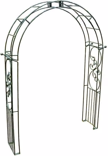 Poppyforge Imperial Traditional Steel Garden Arch in Dark Green, H 256.6 cm x W 170.1 cm x D 43.0 cm