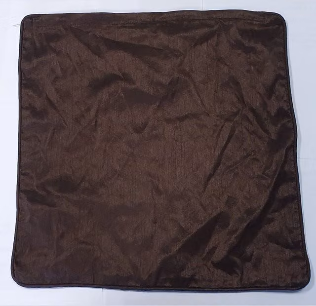 HomeSpace Direct Minimalistic Poly Slub Square Scatter Cushion Cover in Brown, W/D/H: 43 x 43 x 43 cm