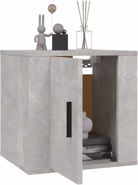Berkfield Home Wall Mounted TV Cabinet in Concrete Grey, W: 40 cm, D: 34.5 cm, H: 40 cm – 1