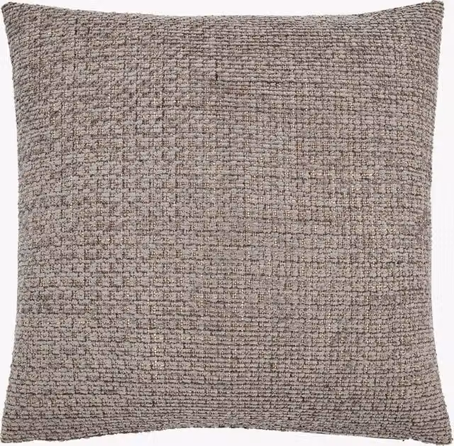 Perch & Parrow Grey Chenille Square Filled Cushion W/D/H: 55 x 55 x 55 cm