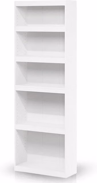 WALPLUS 5-Tier Adjustable Modern Bookcase in White