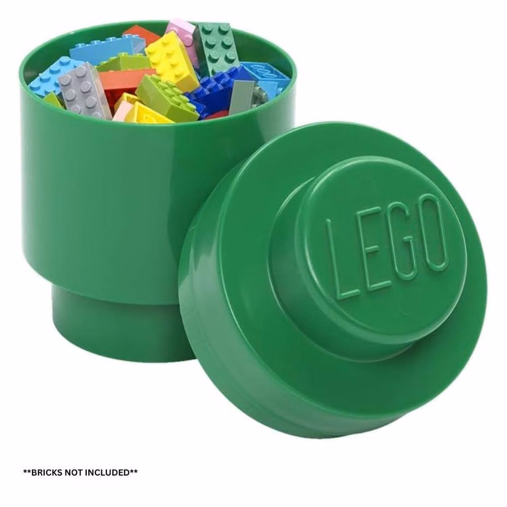 Lego Stackable Round 1-Stud Storage Brick with Lid, Green – 2