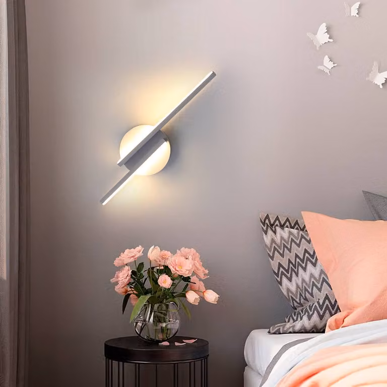 Pheashine Modern White LED Wall Sconce, 16W 3000K Warm White Linear Wall Light, W: 44 cm