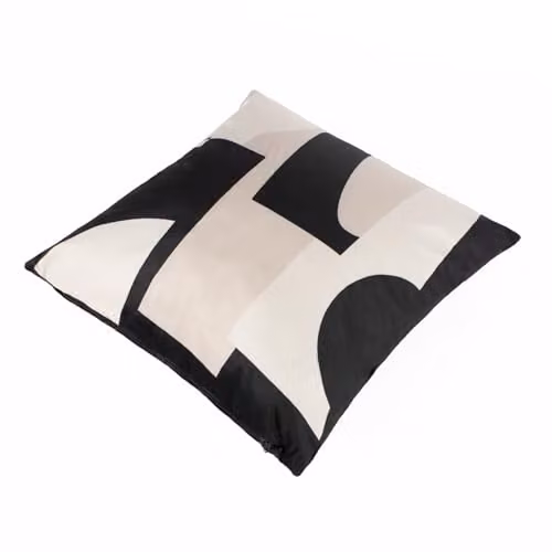 OHS Pack of 2 Abstract Print Matte Velvet Cushion Covers in Black and White, 45 x 45 cm – 5
