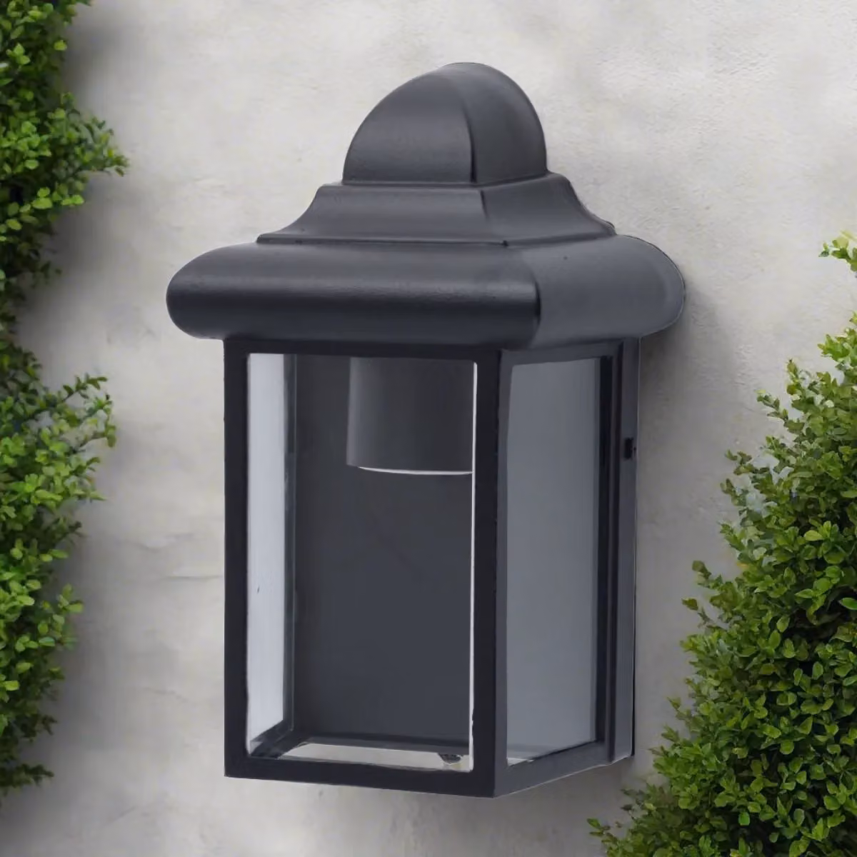 CGC Lighting Camila Black Modern Outdoor Wall Lantern with Transparent Glass Diffuser – 4