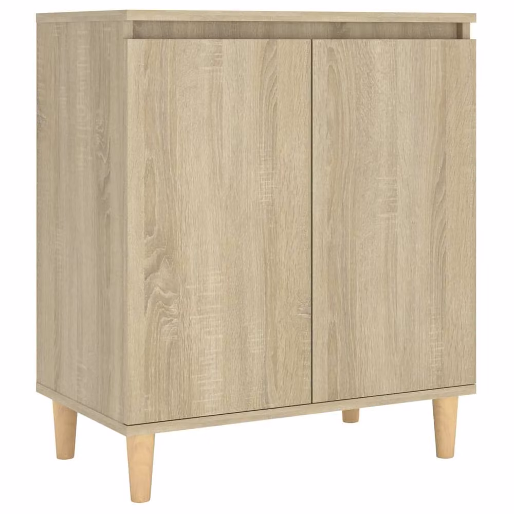Berkfield Home Sonoma Oak Sideboard in Light Tan with Solid Wood Legs, W/D/H: 60 x 35 x 70 cm – 2