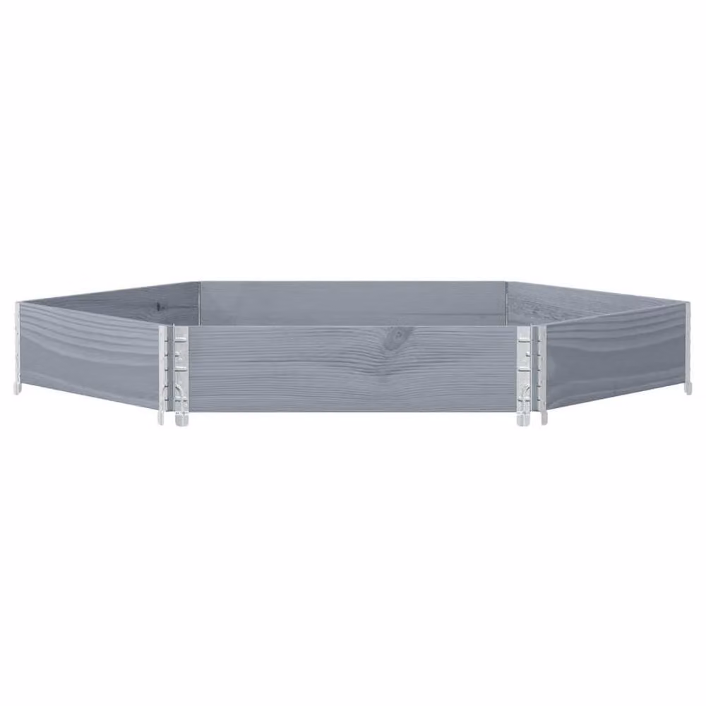 Berkfield Home Hexagon Raised Bed in Grey Solid Wood and Galvanised Steel, 160 x 160 cm – 3