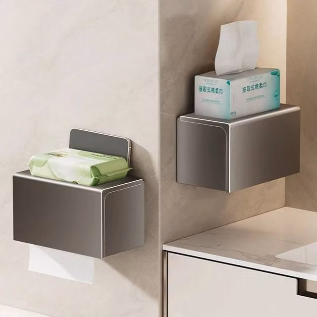 KORVIXA Grey Wall-Mounted Paper Storage Case