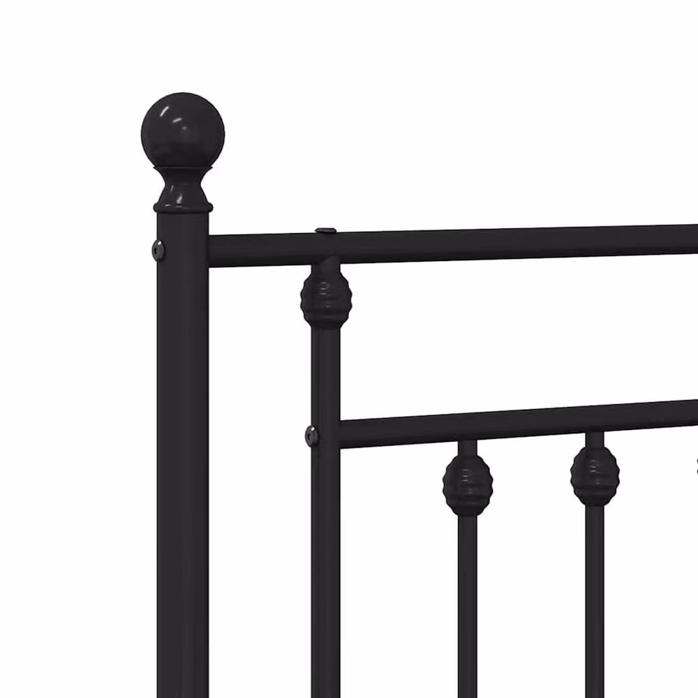 Berkfield Home Metal Headboard in Black – 3