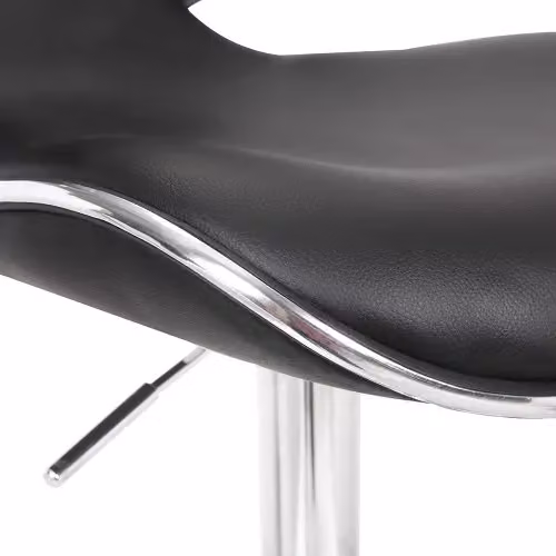 netfurniture Polsode Swivel Bar Stool Set of 2 in Black Synthetic Leather and Chrome – 3