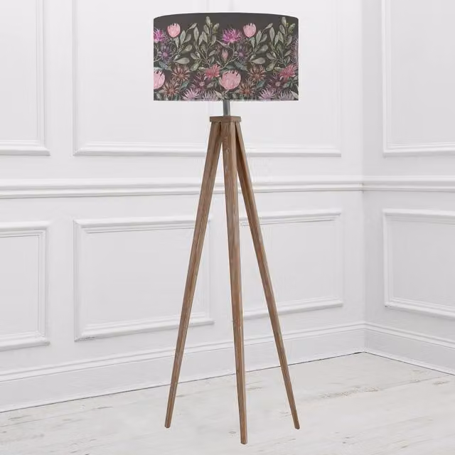 Voyage Maison Aratus Floor Lamp with Fortazela Eva Lampshade in Grey