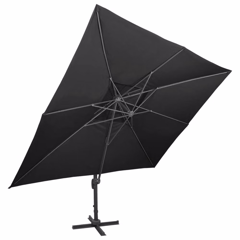 Berkfield Home Durable Cantilever Garden Parasol with Double Top in Black, W/D/H: 400 x 300 x 274 cm – 3