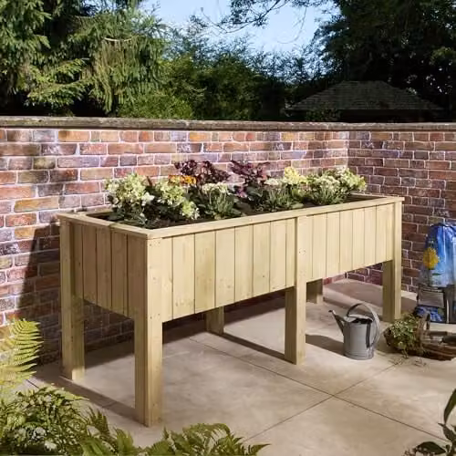 Rowlinson Signature Heritage Raised Deep Root Trough Planter in Brown, W: 190 cm, D: 70 cm, H: 31.6 cm – 1