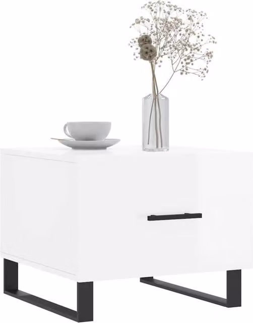 Berkfield Home Set of 2 High Gloss White Decorative Coffee Tables, W/D/H: 50 x 50 x 40 cm