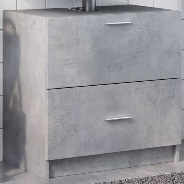 Berkfield Home Sink Cabinet in Concrete Grey, W/D/H: 59 x 37 x 59 cm